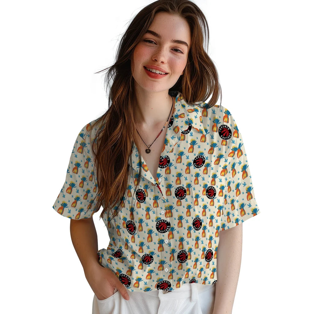 Toronto Raptors Hawaiian Shirt - Pineapple Delight | Hula Hawaiian Shirts
