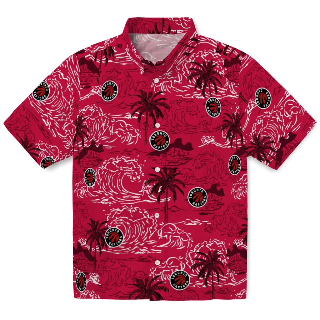 Toronto Raptors Hawaiian Shirt - Wave Palm | Hula Hawaiian Shirts