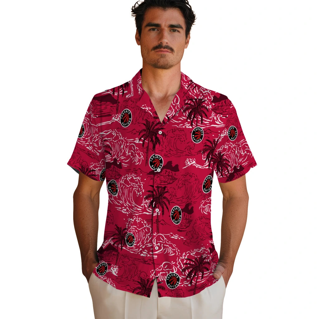 Toronto Raptors Hawaiian Shirt - Wave Palm | Hula Hawaiian Shirts