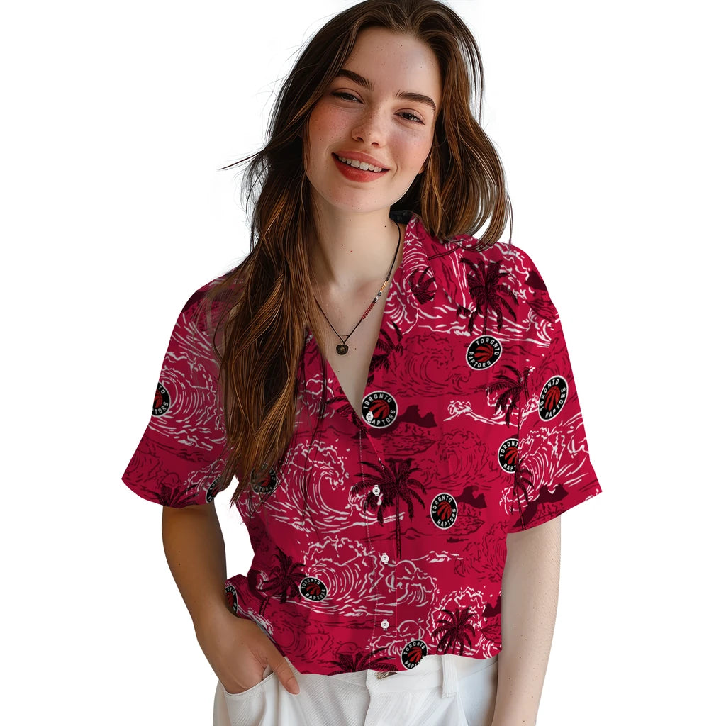 Toronto Raptors Hawaiian Shirt - Wave Palm | Hula Hawaiian Shirts