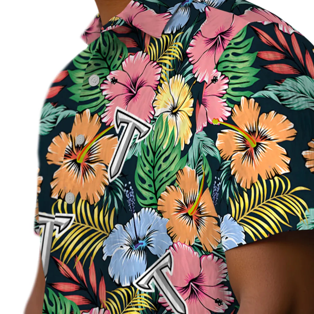 Troy Trojans Hawaiian Shirt - Brilliant Hibiscus Garden | Hula Hawaiian Shirts