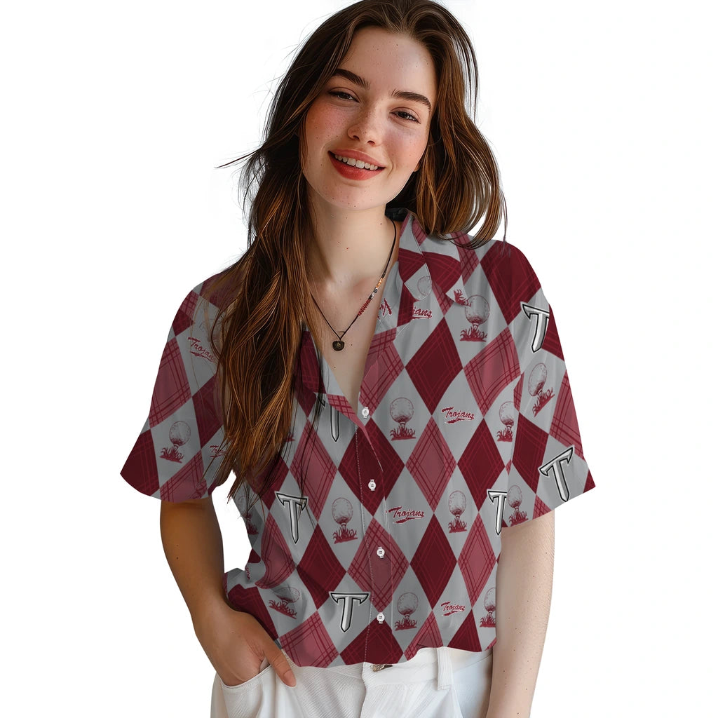 Troy Trojans Hawaiian Shirt - Golfing Plaid | Hula Hawaiian Shirts