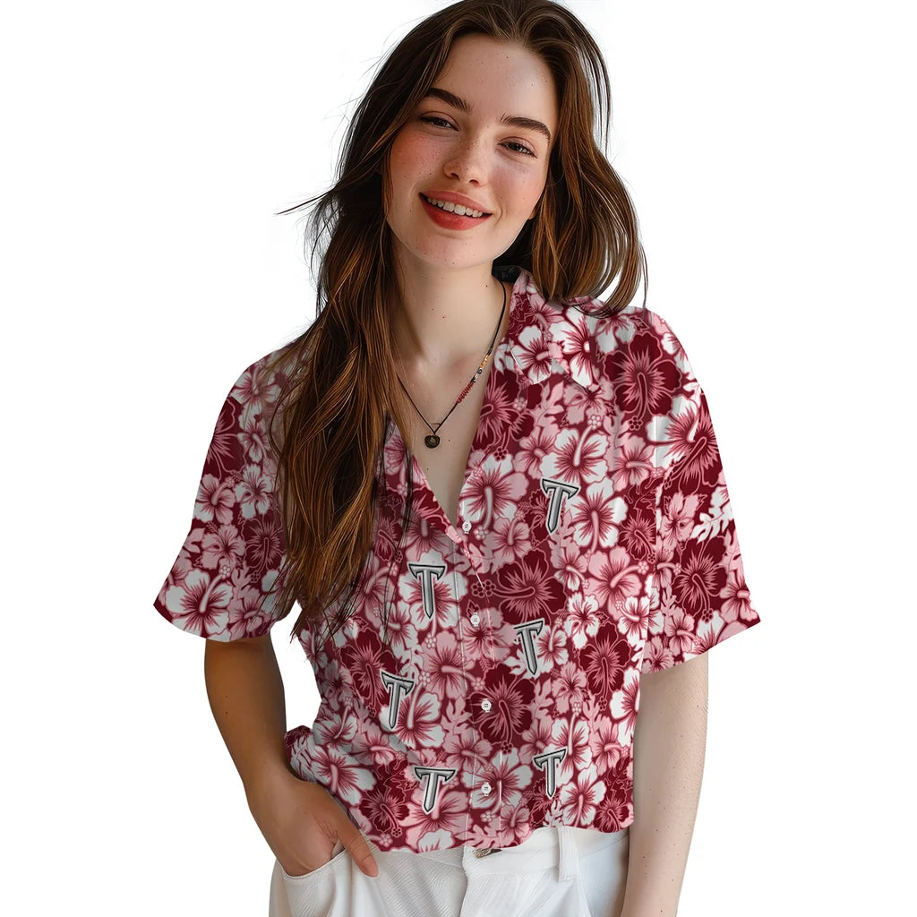 Troy Trojans Hawaiian Shirt - Hibiscus Blooms | Hula Hawaiian Shirts