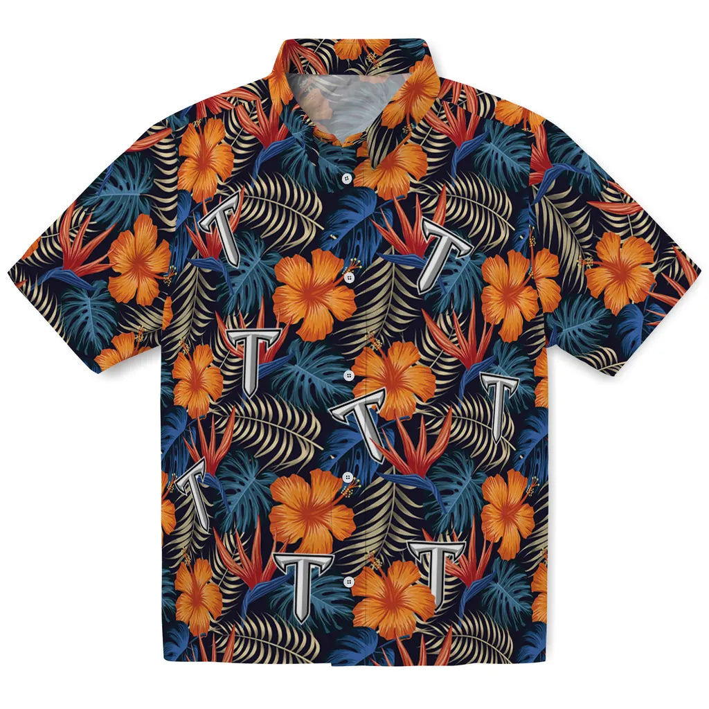 Troy Trojans Hawaiian Shirt - Hibiscus Foliage | Hula Hawaiian Shirts