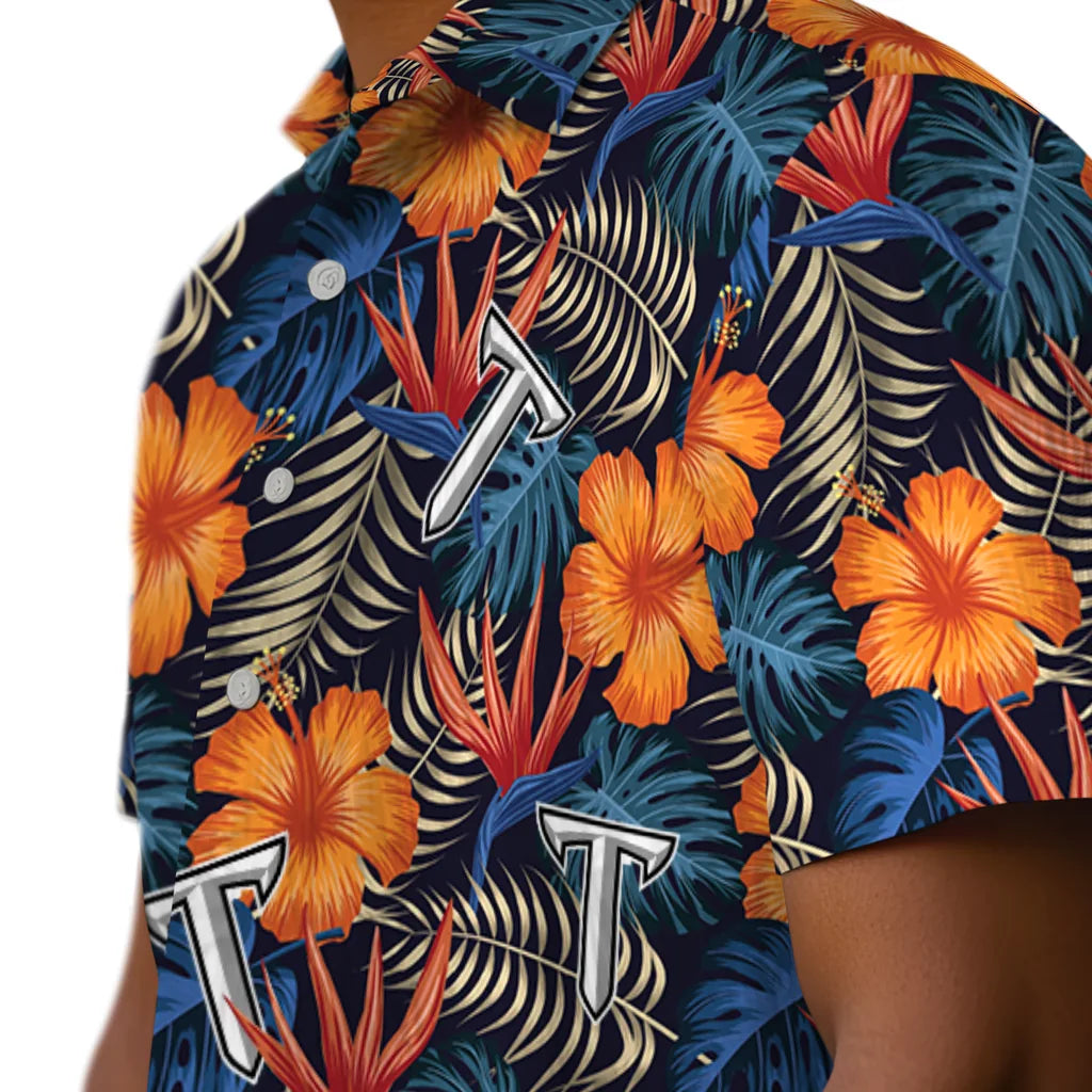 Troy Trojans Hawaiian Shirt - Hibiscus Foliage | Hula Hawaiian Shirts