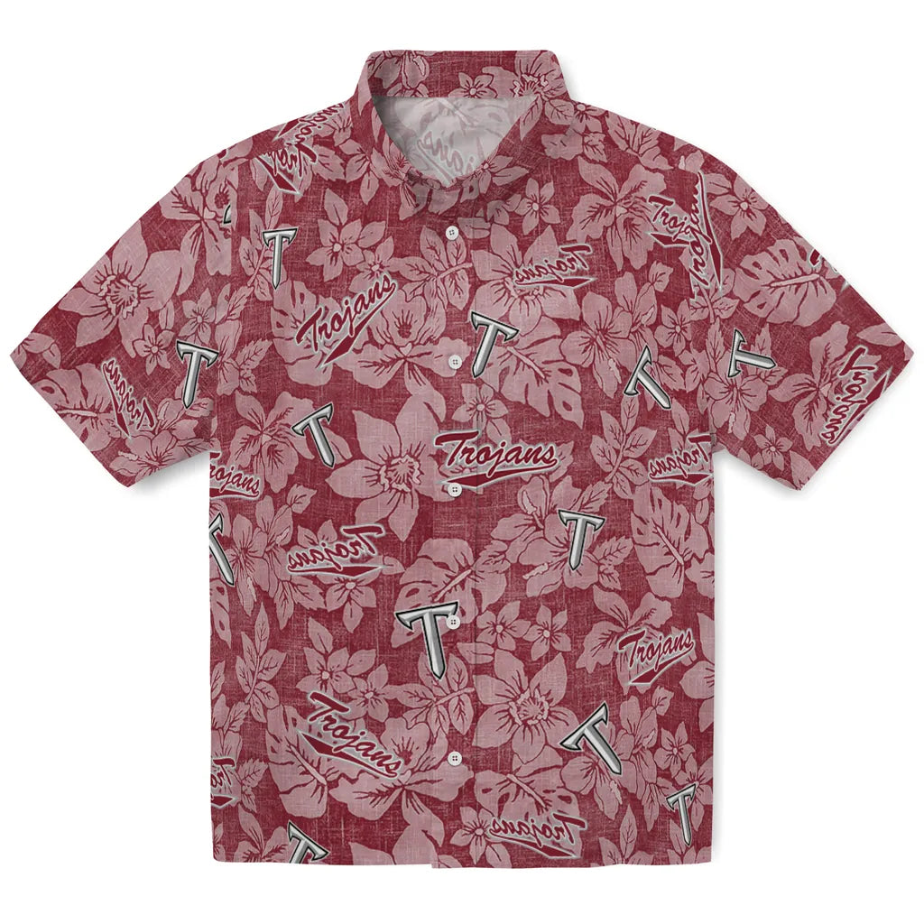 Troy Trojans Hawaiian Shirt - Hibiscus Oasis | Hula Hawaiian Shirts