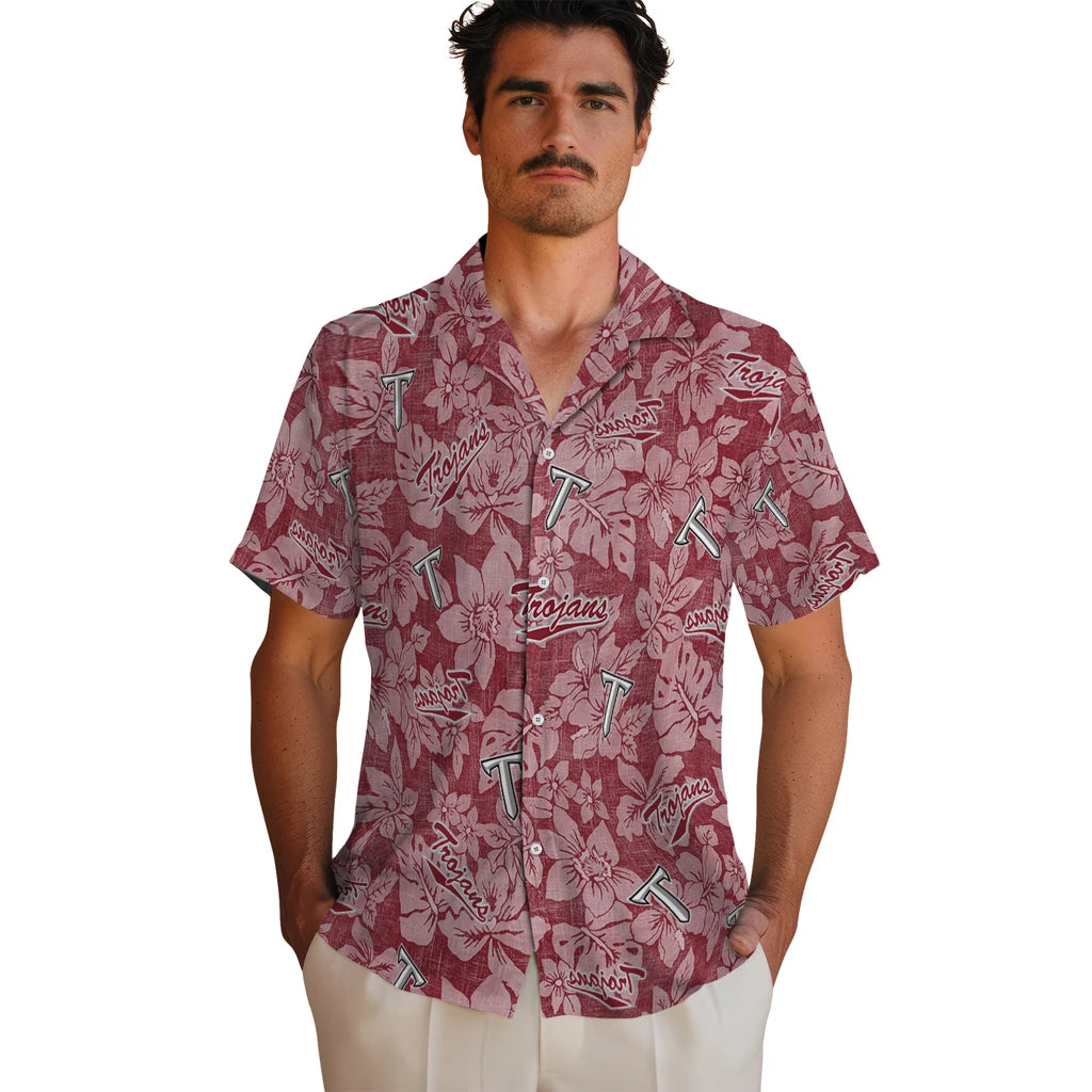 Troy Trojans Hawaiian Shirt - Hibiscus Oasis | Hula Hawaiian Shirts