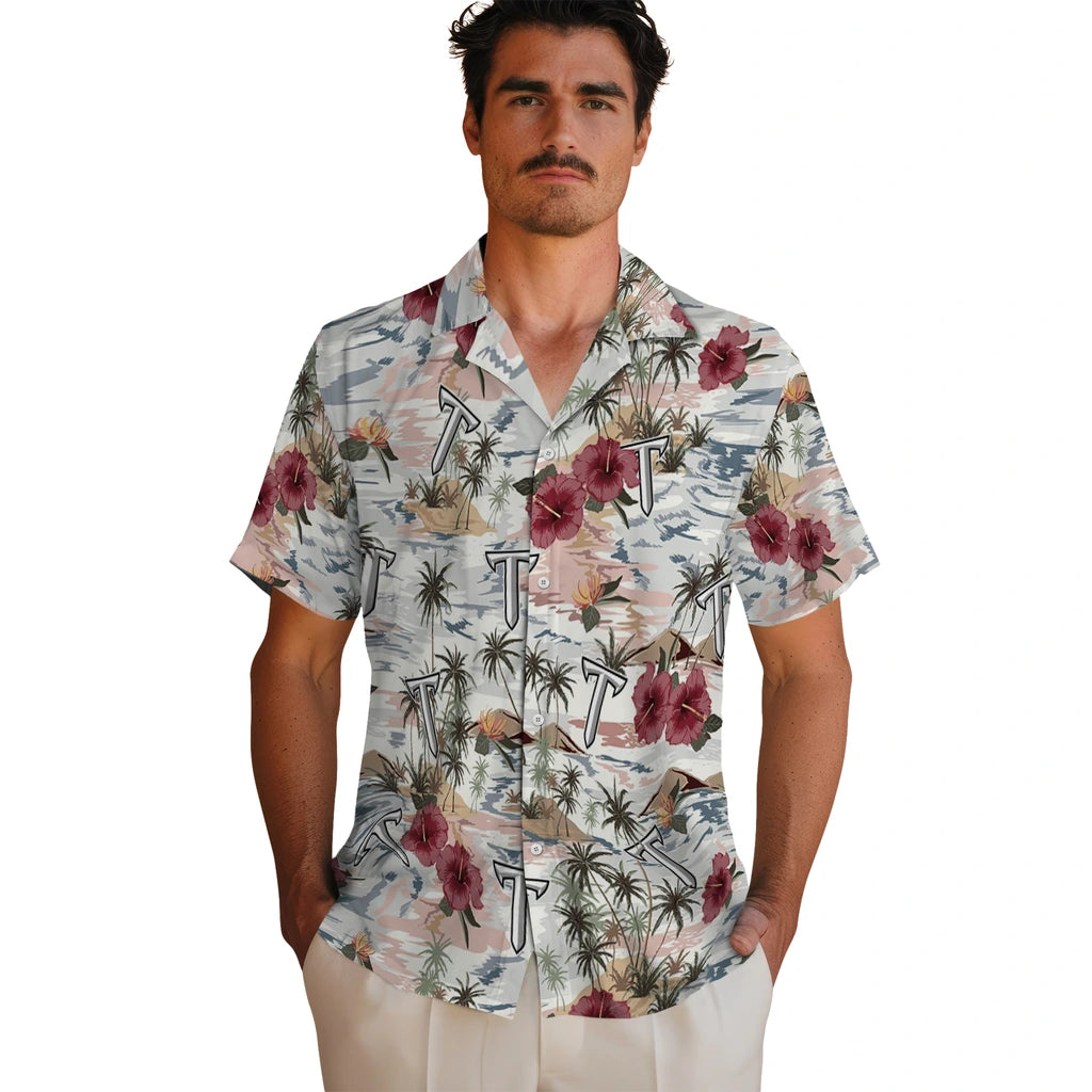 Troy Trojans Hawaiian Shirt - Hibiscus Seaside | Hula Hawaiian Shirts