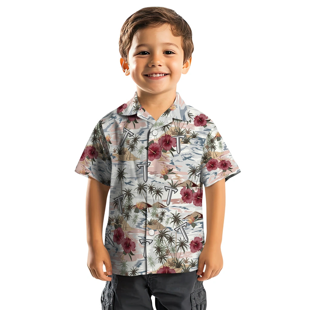 Troy Trojans Hawaiian Shirt - Hibiscus Seaside | Hula Hawaiian Shirts