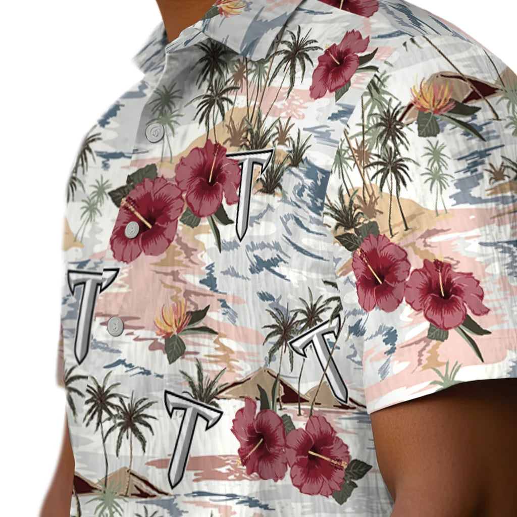 Troy Trojans Hawaiian Shirt - Hibiscus Seaside | Hula Hawaiian Shirts