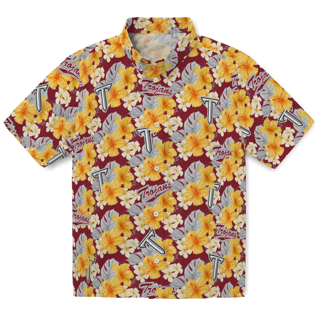Troy Trojans Hawaiian Shirt - Hibiscus Tropics | Hula Hawaiian Shirts