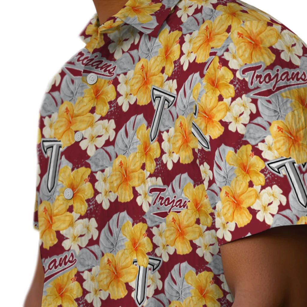 Troy Trojans Hawaiian Shirt - Hibiscus Tropics | Hula Hawaiian Shirts