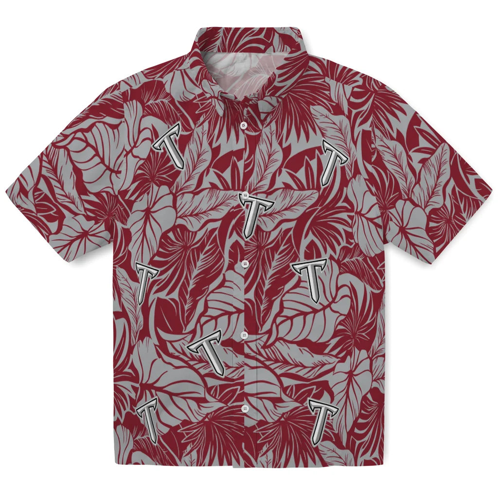 Troy Trojans Hawaiian Shirt - Monstera Layer | Hula Hawaiian Shirts