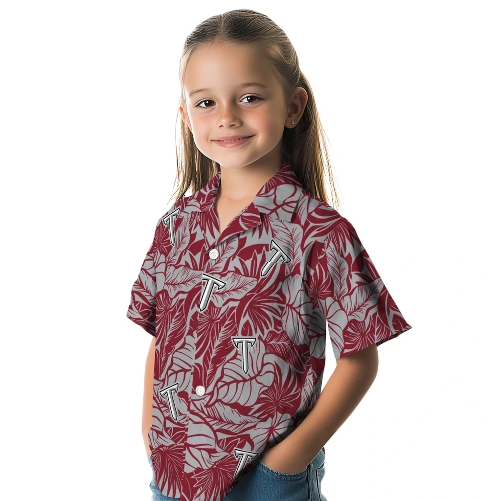 Troy Trojans Hawaiian Shirt - Monstera Layer | Hula Hawaiian Shirts