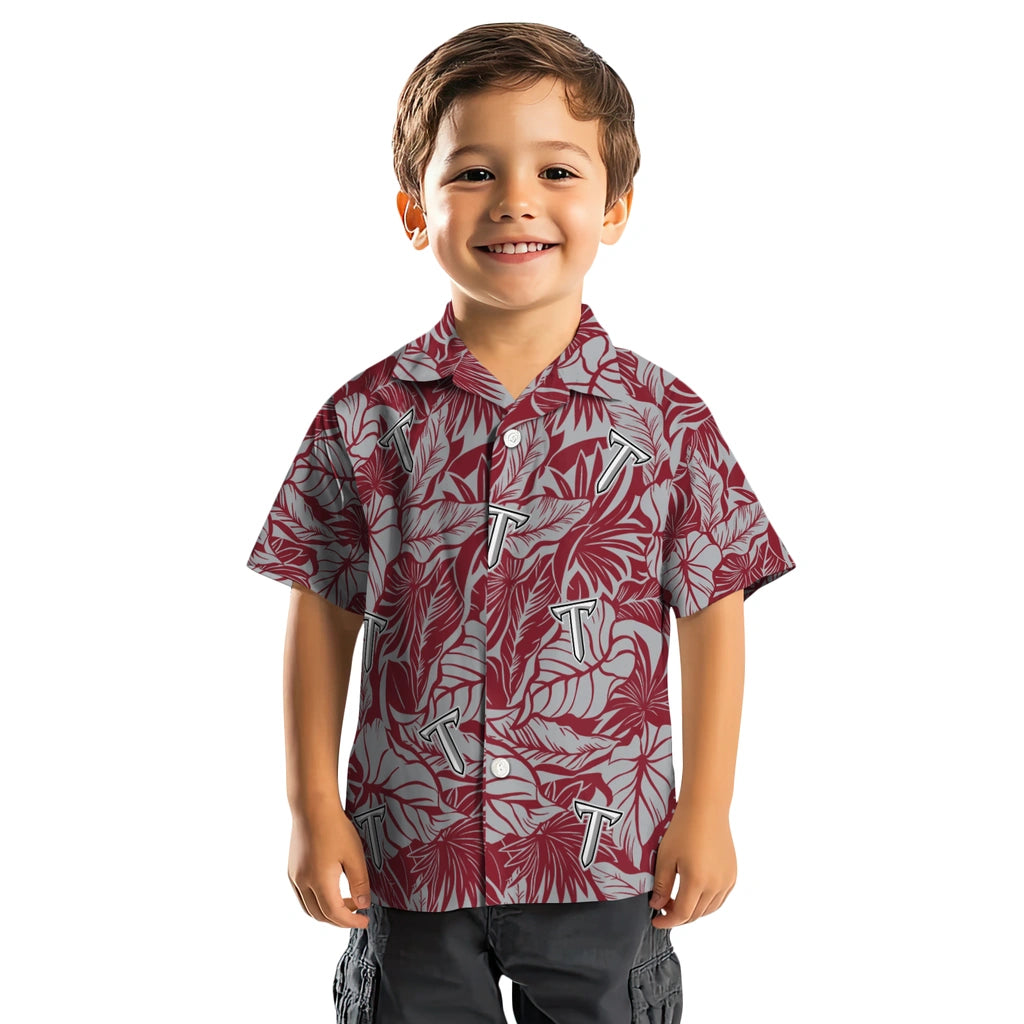 Troy Trojans Hawaiian Shirt - Monstera Layer | Hula Hawaiian Shirts