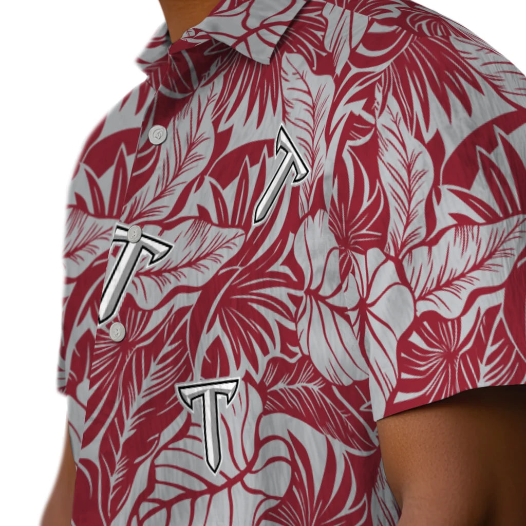 Troy Trojans Hawaiian Shirt - Monstera Layer | Hula Hawaiian Shirts