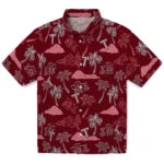 Troy Trojans Hawaiian Shirt - Palm And Clouds | Hula Hawaiian Shirts