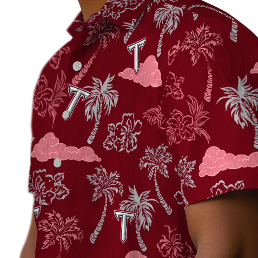 Troy Trojans Hawaiian Shirt - Palm And Clouds | Hula Hawaiian Shirts