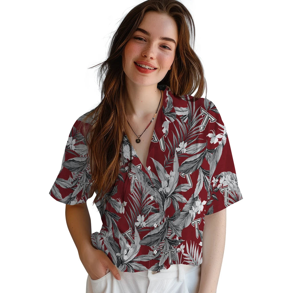 Troy Trojans Hawaiian Shirt - Palm Leaves | Hula Hawaiian Shirts