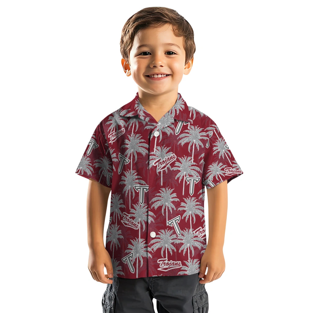 Troy Trojans Hawaiian Shirt - Palm Tree Motif | Hula Hawaiian Shirts