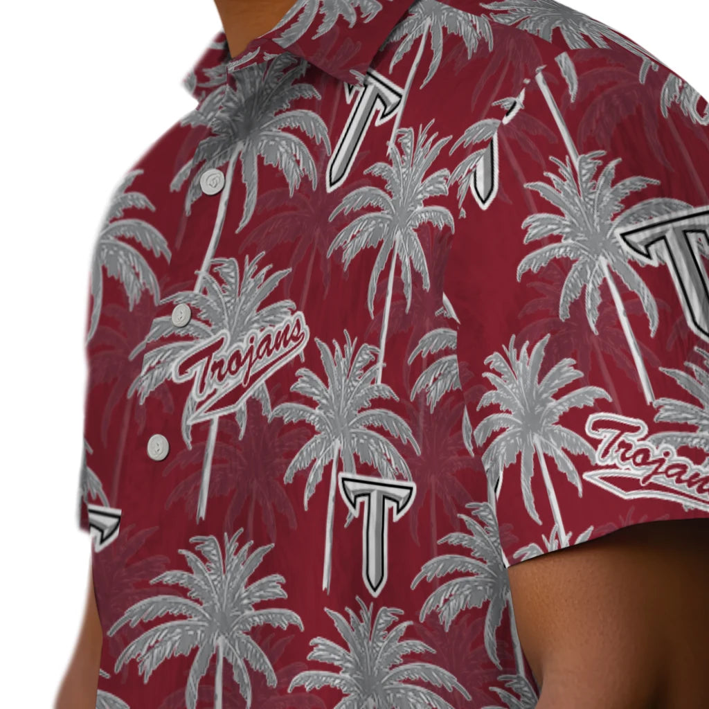 Troy Trojans Hawaiian Shirt - Palm Tree Motif | Hula Hawaiian Shirts
