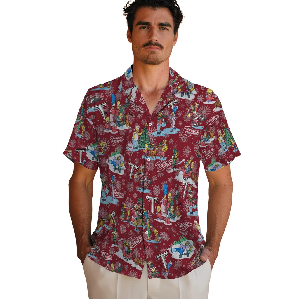 Troy Trojans Hawaiian Shirt - Simpsons Christmas | Hula Hawaiian Shirts