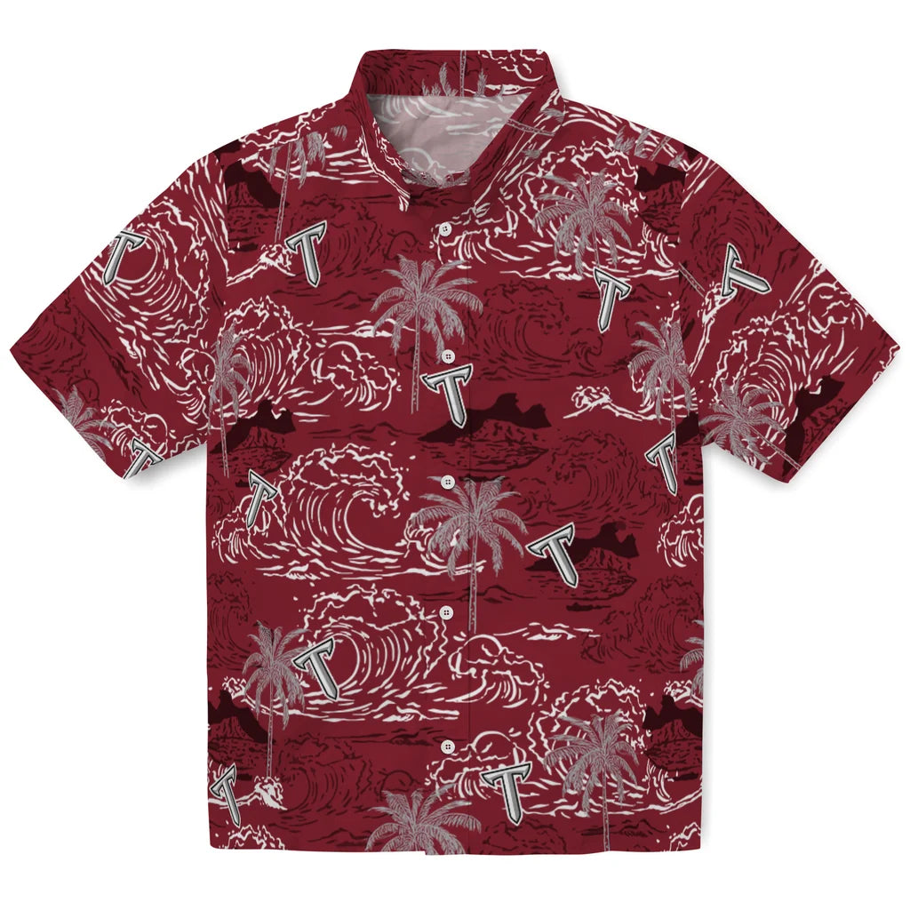 Troy Trojans Hawaiian Shirt - Wave Palm | Hula Hawaiian Shirts