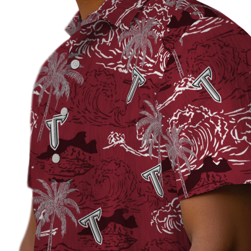 Troy Trojans Hawaiian Shirt - Wave Palm | Hula Hawaiian Shirts