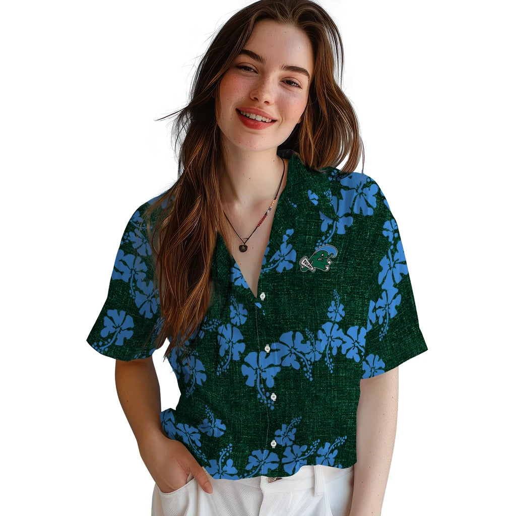 Tulane Green Wave Hawaiian Shirt - 50th State Flower | Hula Hawaiian Shirts