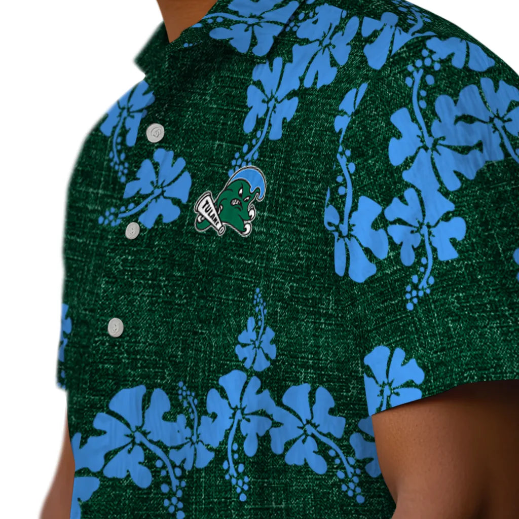 Tulane Green Wave Hawaiian Shirt - 50th State Flower | Hula Hawaiian Shirts