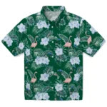 Tulane Green Wave Hawaiian Shirt - Flamingo and Hibiscus | Hula Hawaiian Shirts