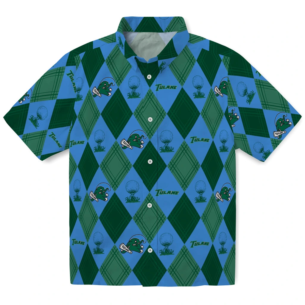 Tulane Green Wave Hawaiian Shirt - Golfing Plaid | Hula Hawaiian Shirts