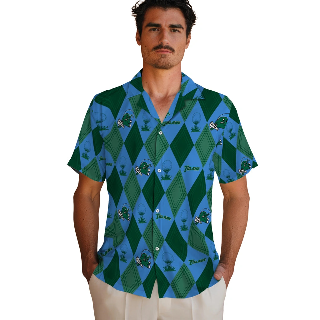 Tulane Green Wave Hawaiian Shirt - Golfing Plaid | Hula Hawaiian Shirts