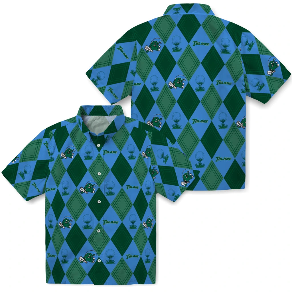 Tulane Green Wave Hawaiian Shirt - Golfing Plaid | Hula Hawaiian Shirts