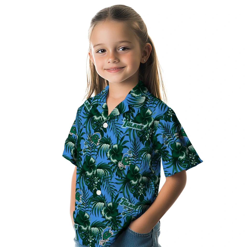 Tulane Green Wave Hawaiian Shirt - Hibiscus Exotic | Hula Hawaiian Shirts