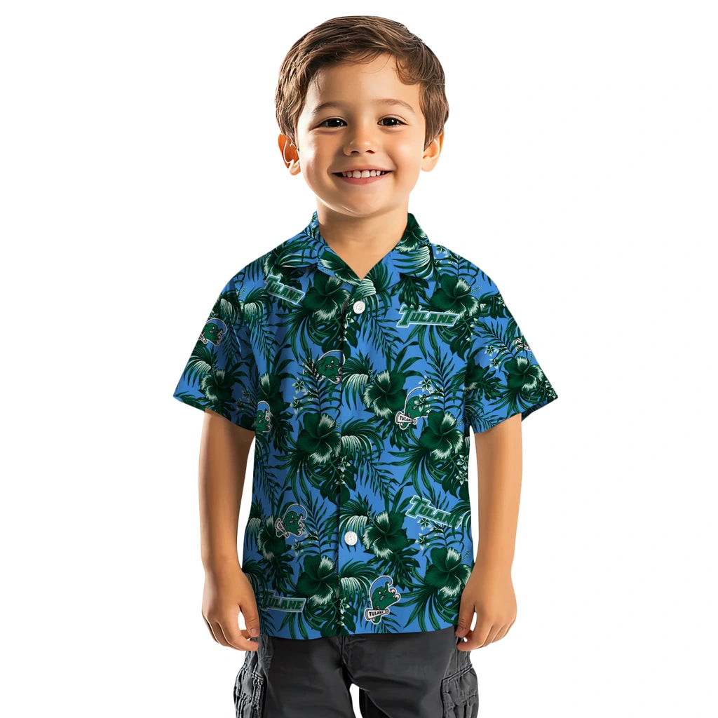 Tulane Green Wave Hawaiian Shirt - Hibiscus Exotic | Hula Hawaiian Shirts