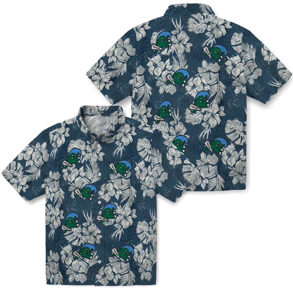 Tulane Green Wave Hawaiian Shirt - Hibiscus Flowers | Hula Hawaiian Shirts