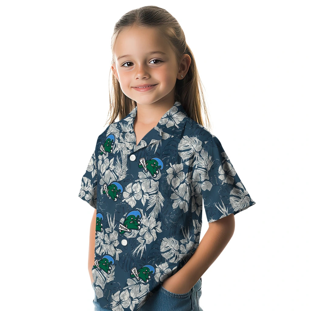 Tulane Green Wave Hawaiian Shirt - Hibiscus Flowers | Hula Hawaiian Shirts