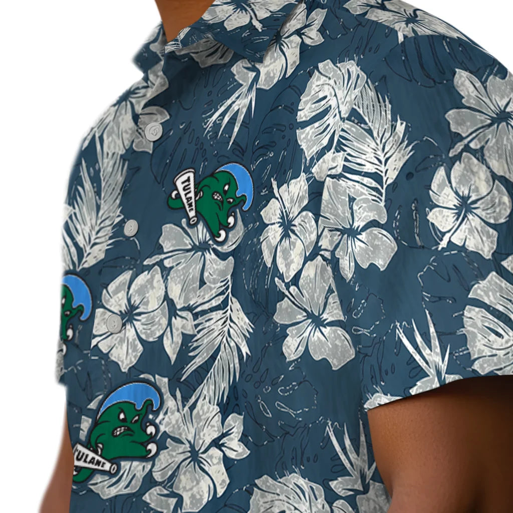 Tulane Green Wave Hawaiian Shirt - Hibiscus Flowers | Hula Hawaiian Shirts
