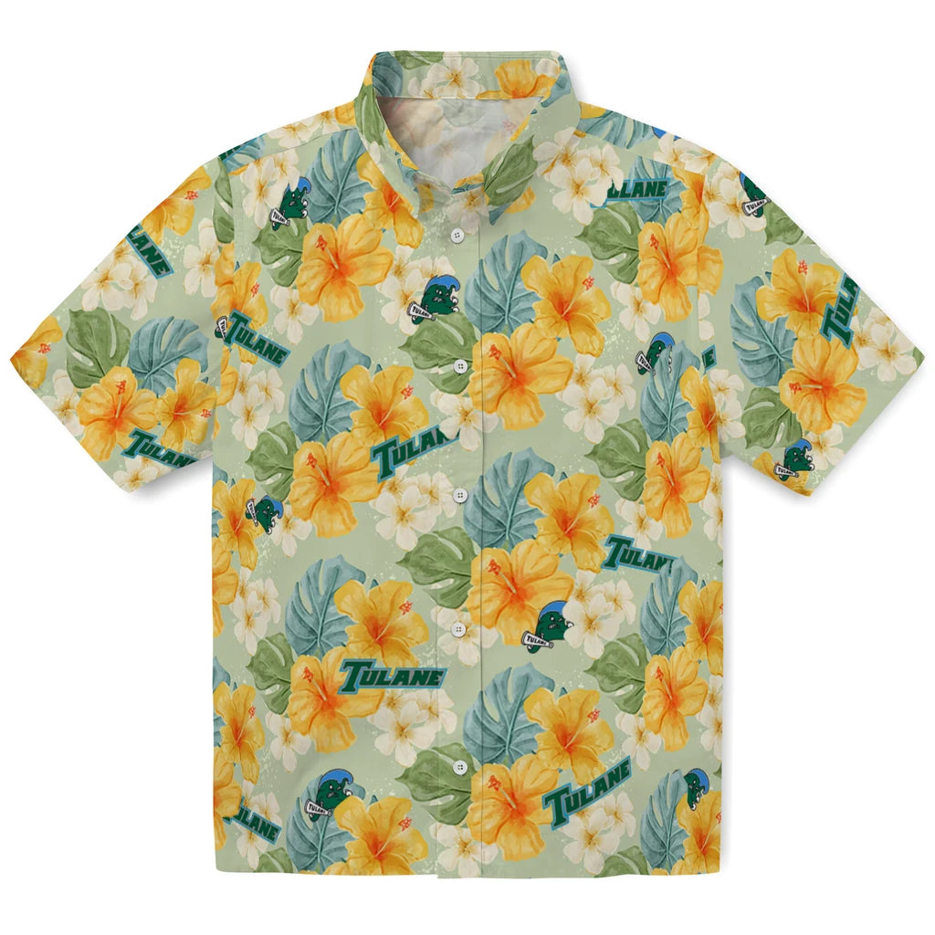 Tulane Green Wave Hawaiian Shirt - Hibiscus Mood | Hula Hawaiian Shirts