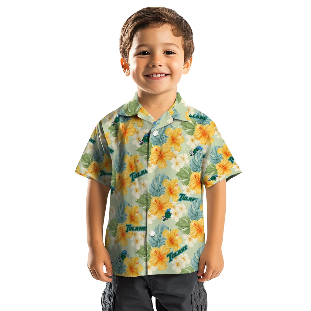 Tulane Green Wave Hawaiian Shirt - Hibiscus Mood | Hula Hawaiian Shirts