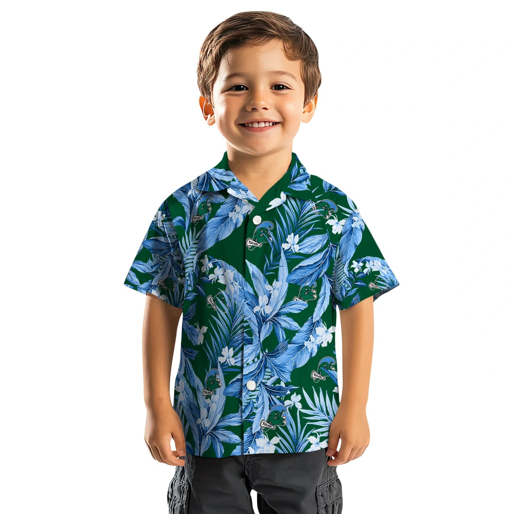 Tulane Green Wave Hawaiian Shirt - Palm Leaves | Hula Hawaiian Shirts