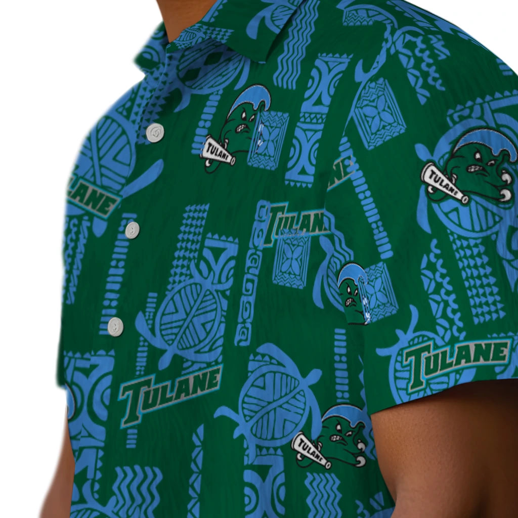 Tulane Green Wave Hawaiian Shirt - Turtle Lines | Hula Hawaiian Shirts