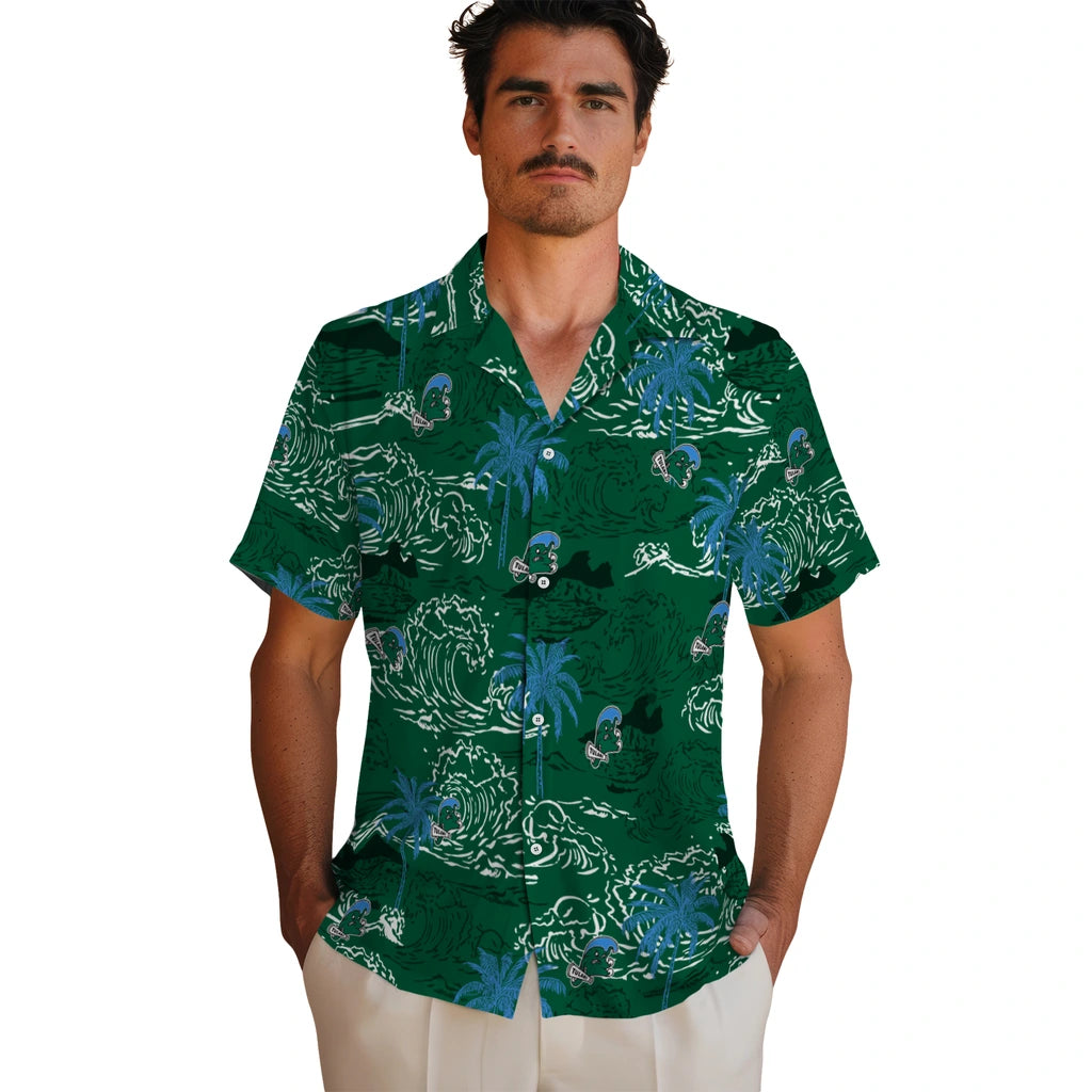 Tulane Green Wave Hawaiian Shirt - Wave Palm | Hula Hawaiian Shirts