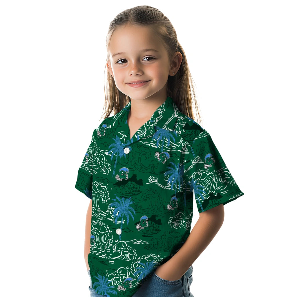 Tulane Green Wave Hawaiian Shirt - Wave Palm | Hula Hawaiian Shirts
