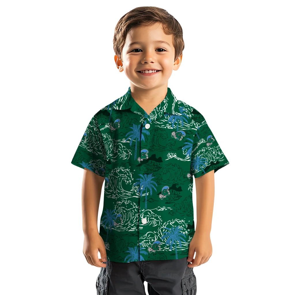 Tulane Green Wave Hawaiian Shirt - Wave Palm | Hula Hawaiian Shirts