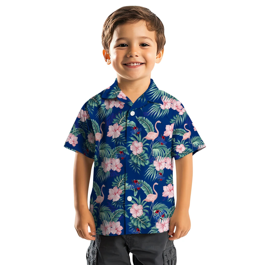 Tulsa Golden Hurricane Hawaiian Shirt - Flamingo and Hibiscus | Hula Hawaiian Shirts