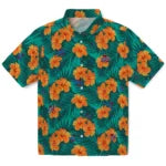 Tulsa Golden Hurricane Hawaiian Shirt - Hibiscus and Palm Leaves | Hula Hawaiian Shirts