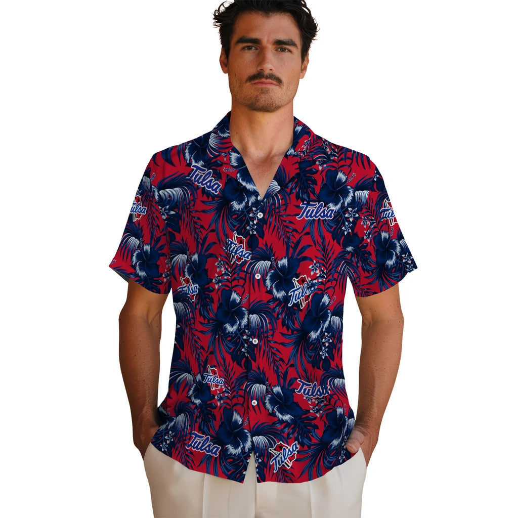 Tulsa Golden Hurricane Hawaiian Shirt - Hibiscus Exotic | Hula Hawaiian Shirts