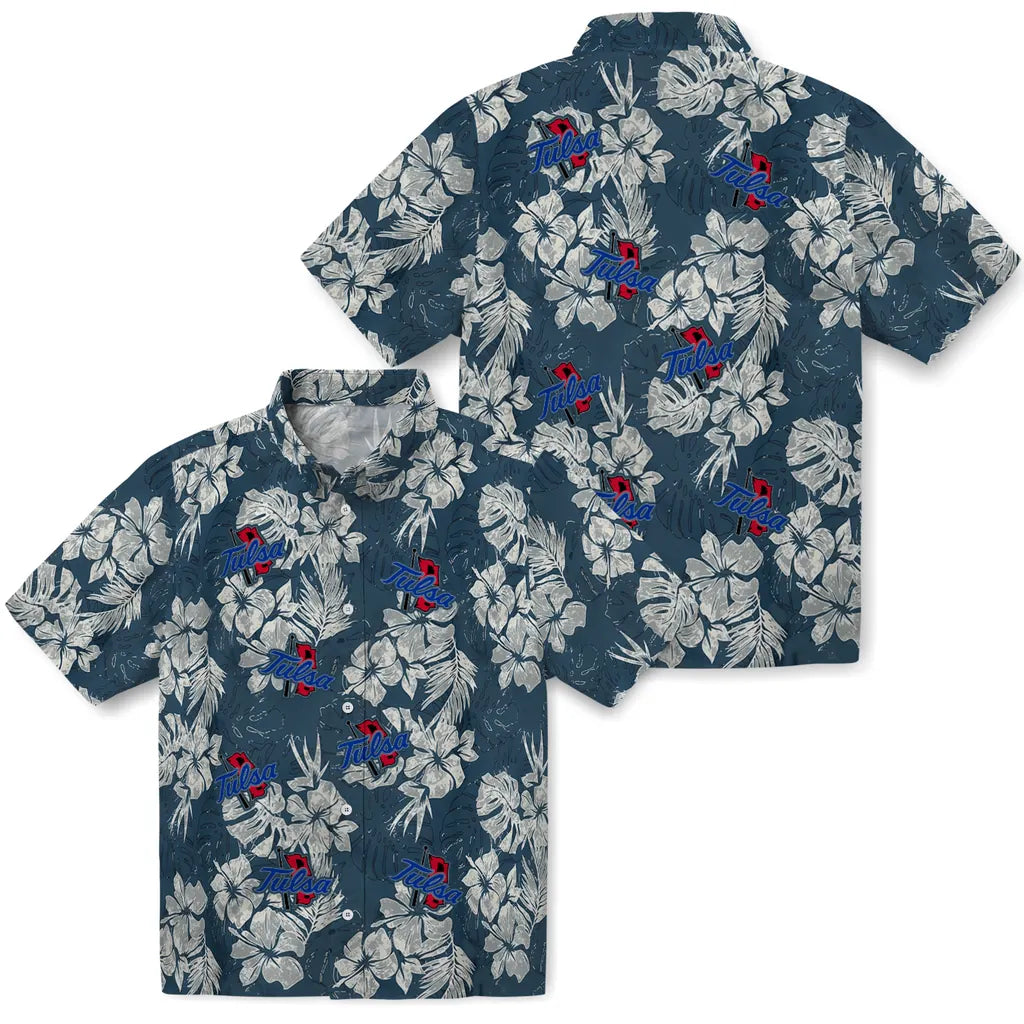 Tulsa Golden Hurricane Hawaiian Shirt - Hibiscus Flowers | Hula Hawaiian Shirts
